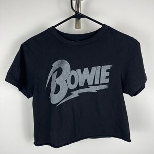 Bowie Graphic Black Women's Crop Top - Size S